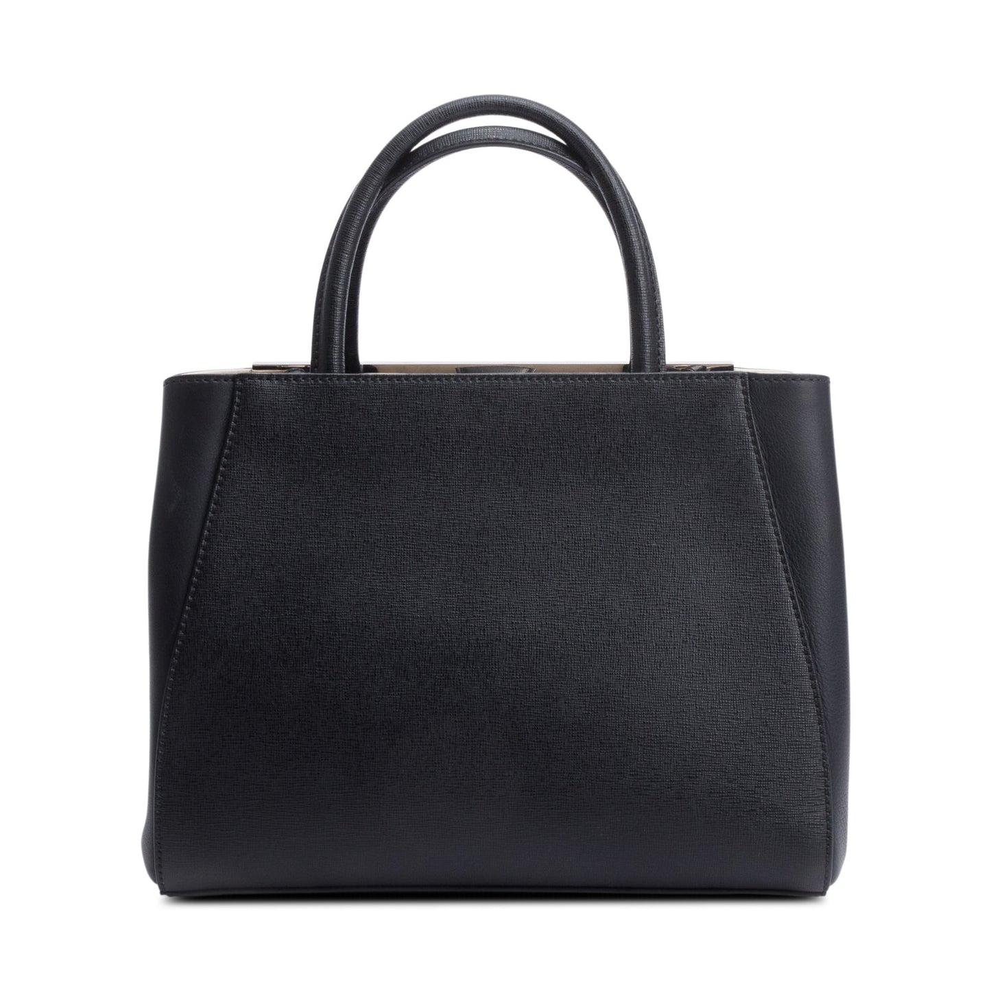 Fendi Black Vitello Elite Leather Petite 2Jours Tote