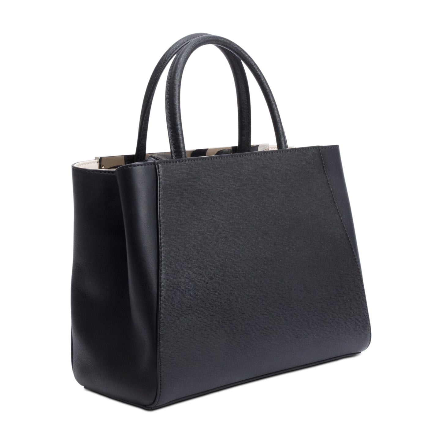 Fendi Black Vitello Elite Leather Petite 2Jours Tote
