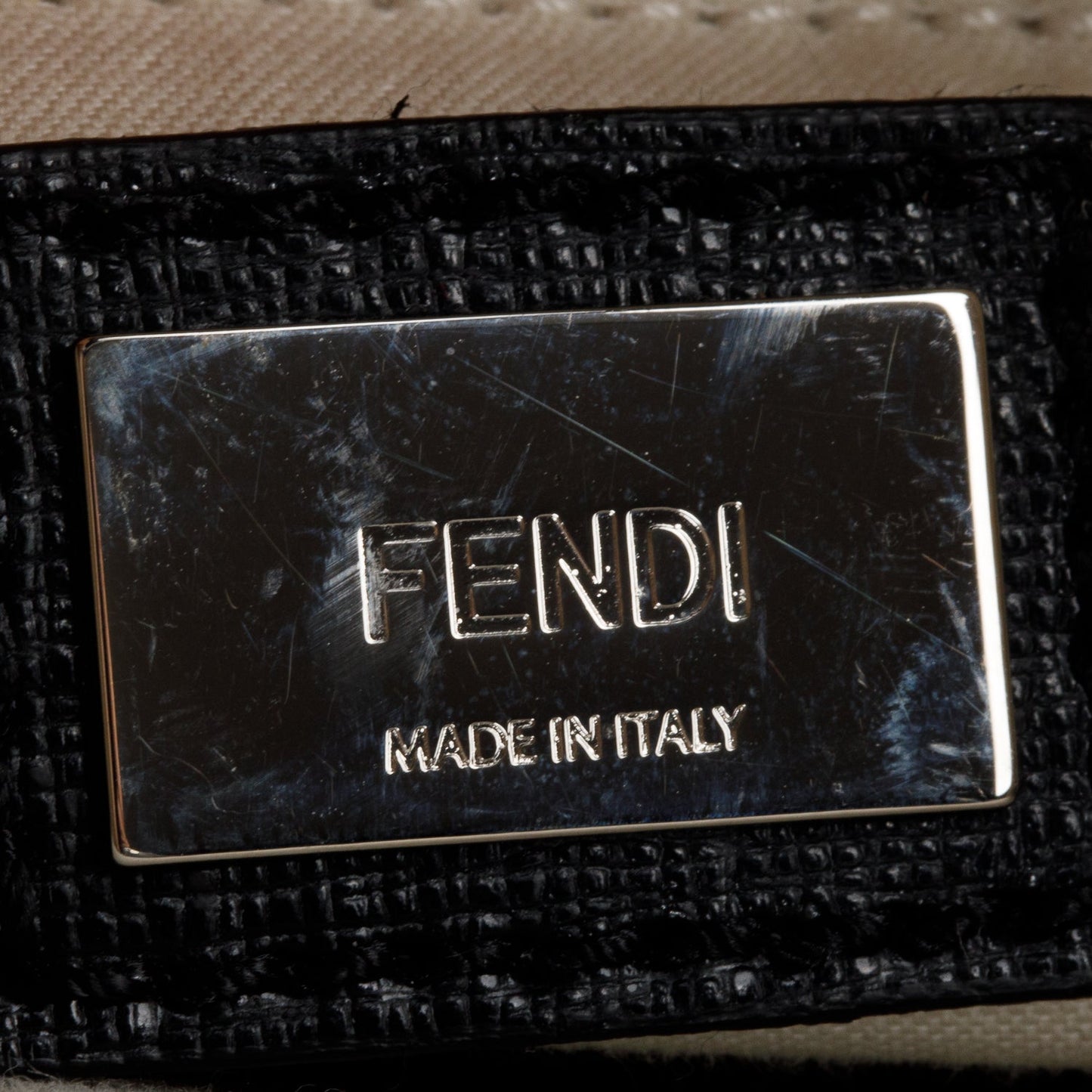Fendi Black Vitello Elite Leather Petite 2Jours Tote