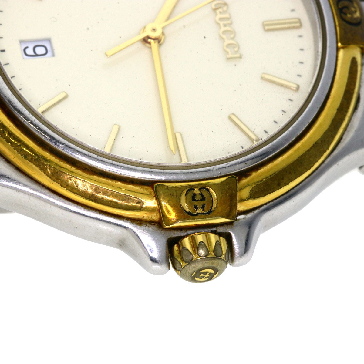 GUCCI Watches Quartz 9040M Stainless Steel , SSxGP gold Round face Ivory dial mens  d