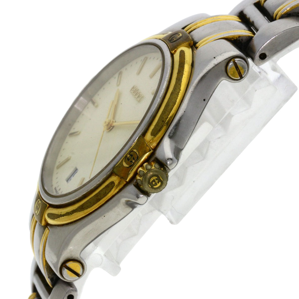 GUCCI Watches Quartz 9040M Stainless Steel , SSxGP gold Round face Ivory dial mens  d
