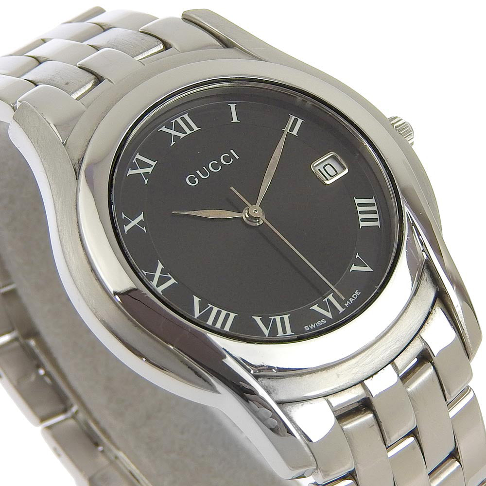 GUCCI Watches Quartz 5500M Stainless Steel black black dial mens  d