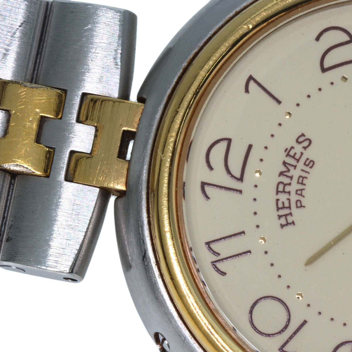 HERMES Watches Quartz Stainless Steel , SSxGP gold profile cream dial mens  d