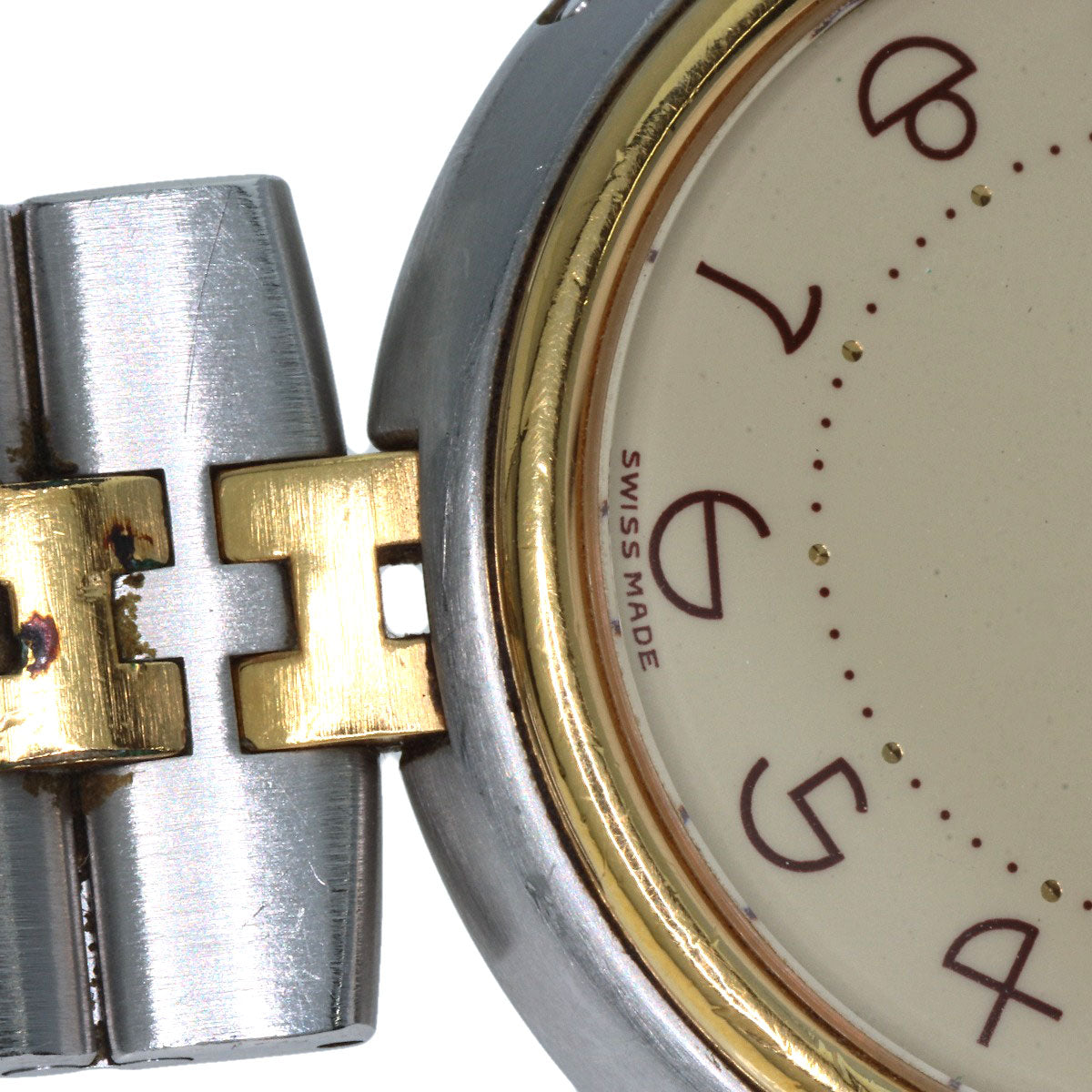 HERMES Watches Quartz Stainless Steel , SSxGP gold profile cream dial mens  d