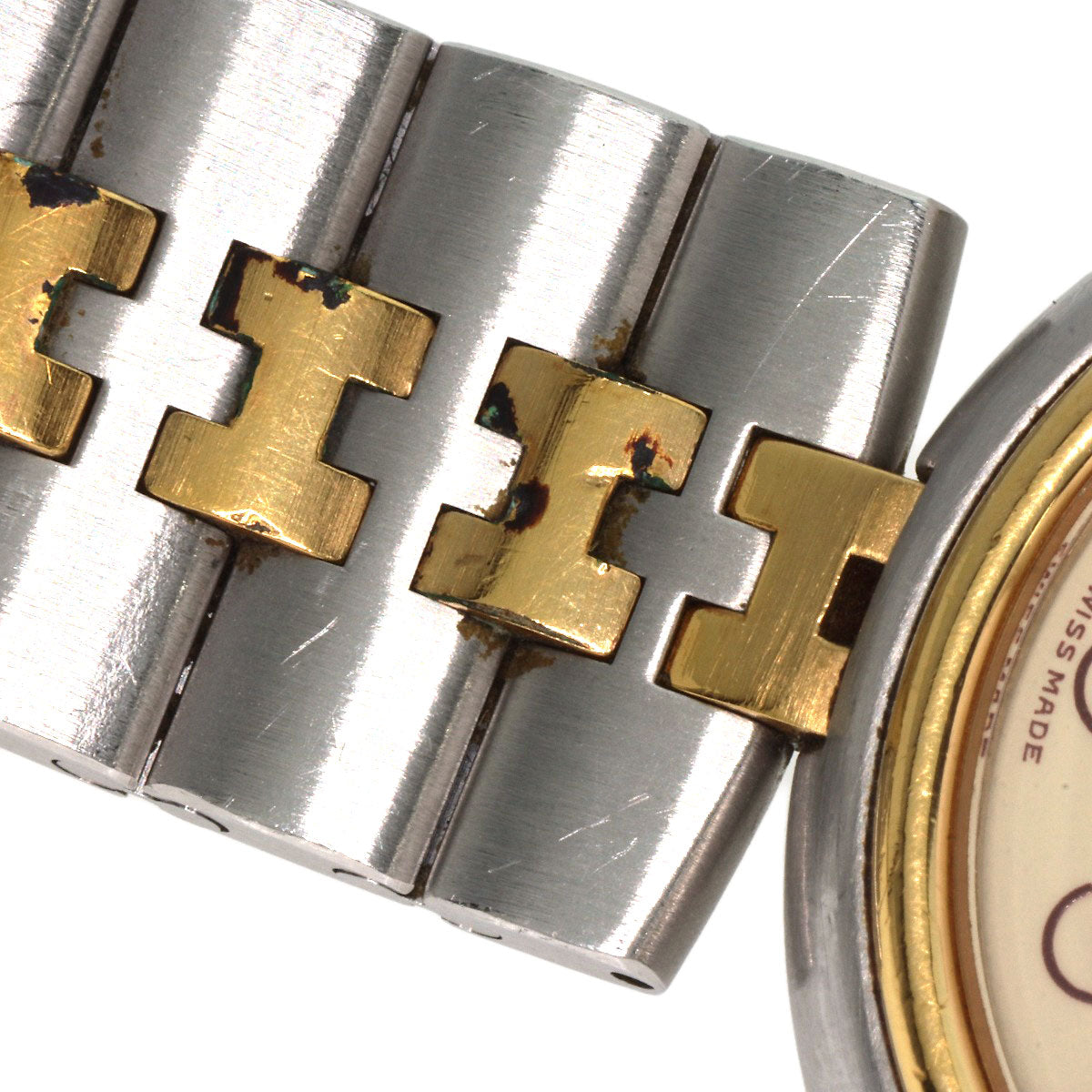 HERMES Watches Quartz Stainless Steel , SSxGP gold profile cream dial mens  d