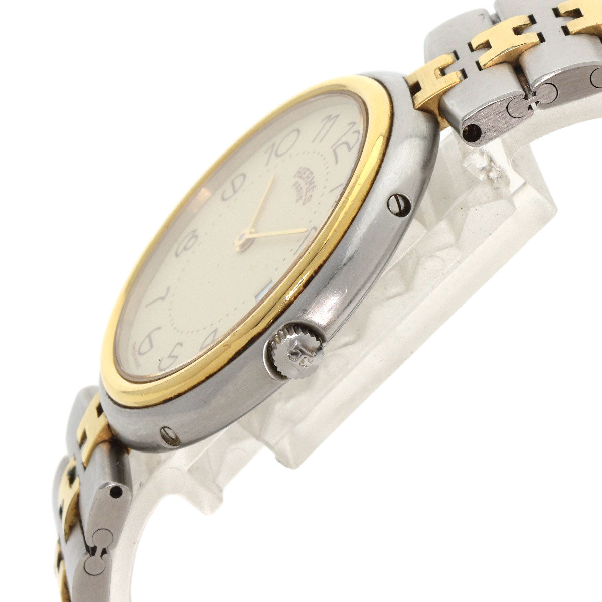 HERMES Watches Quartz Stainless Steel , SSxGP gold profile cream dial mens  d