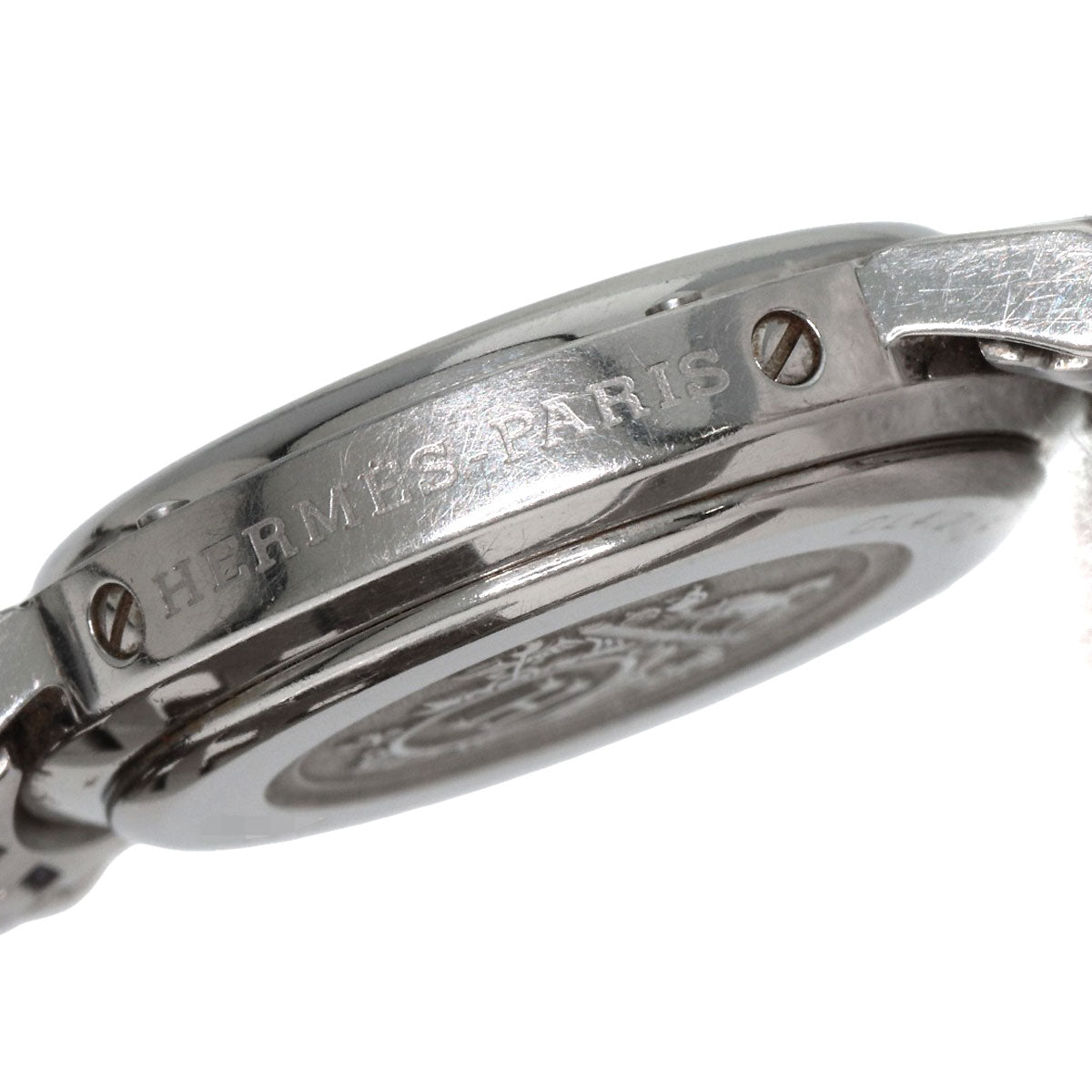 HERMES Watches Quartz CL4.210 Stainless Steel , Stainless Steel Silver Clipper white dial Women  d