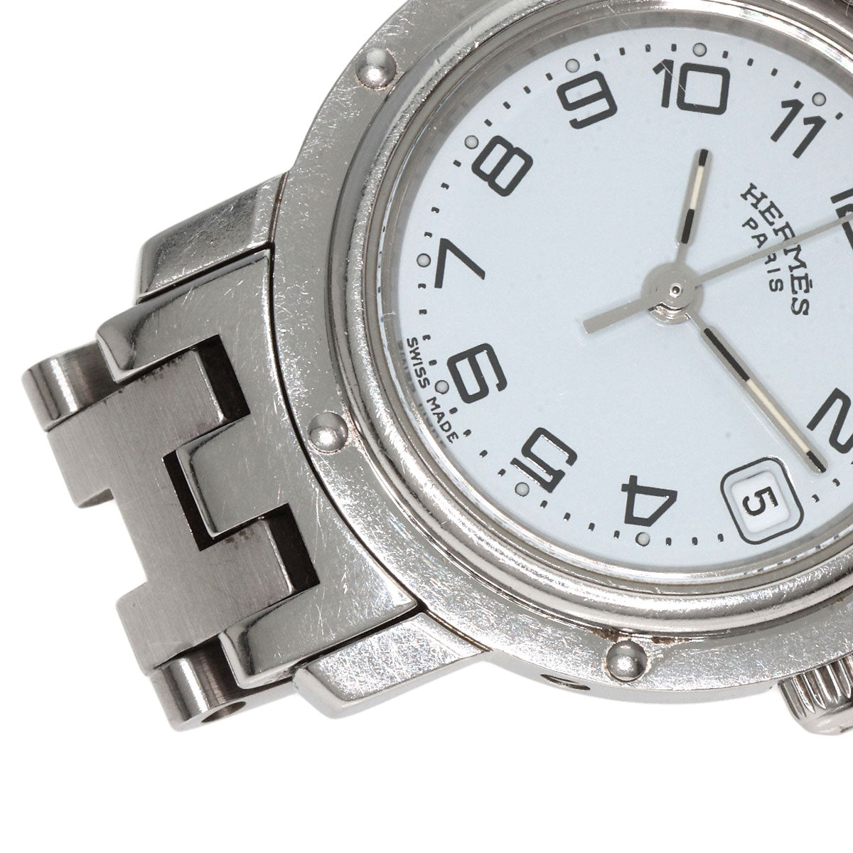 HERMES Watches Quartz CL4.210 Stainless Steel , Stainless Steel Silver Clipper white dial Women  d