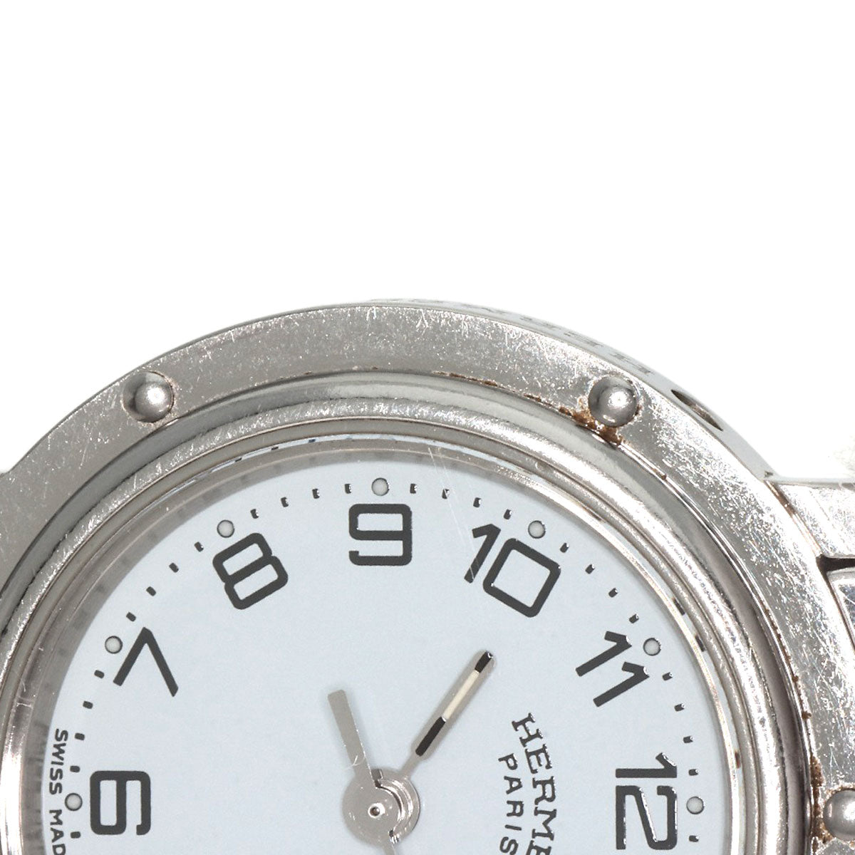 HERMES Watches Quartz CL4.210 Stainless Steel , Stainless Steel Silver Clipper white dial Women  d