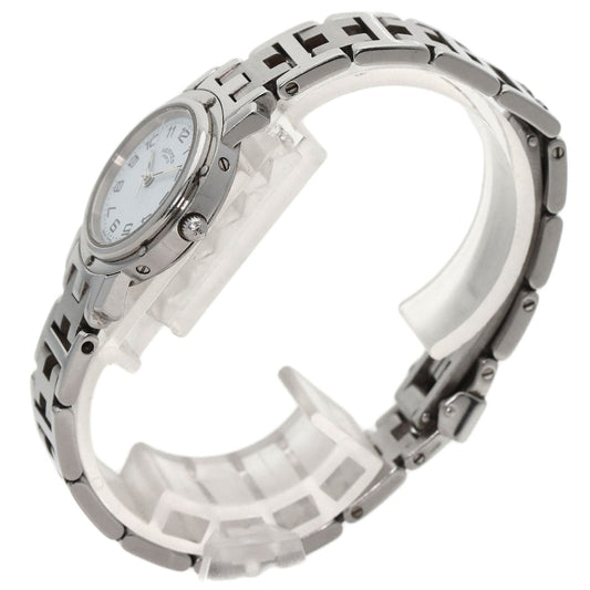 HERMES Watches Quartz CL4.210 Stainless Steel , Stainless Steel Silver Clipper white dial Women  d