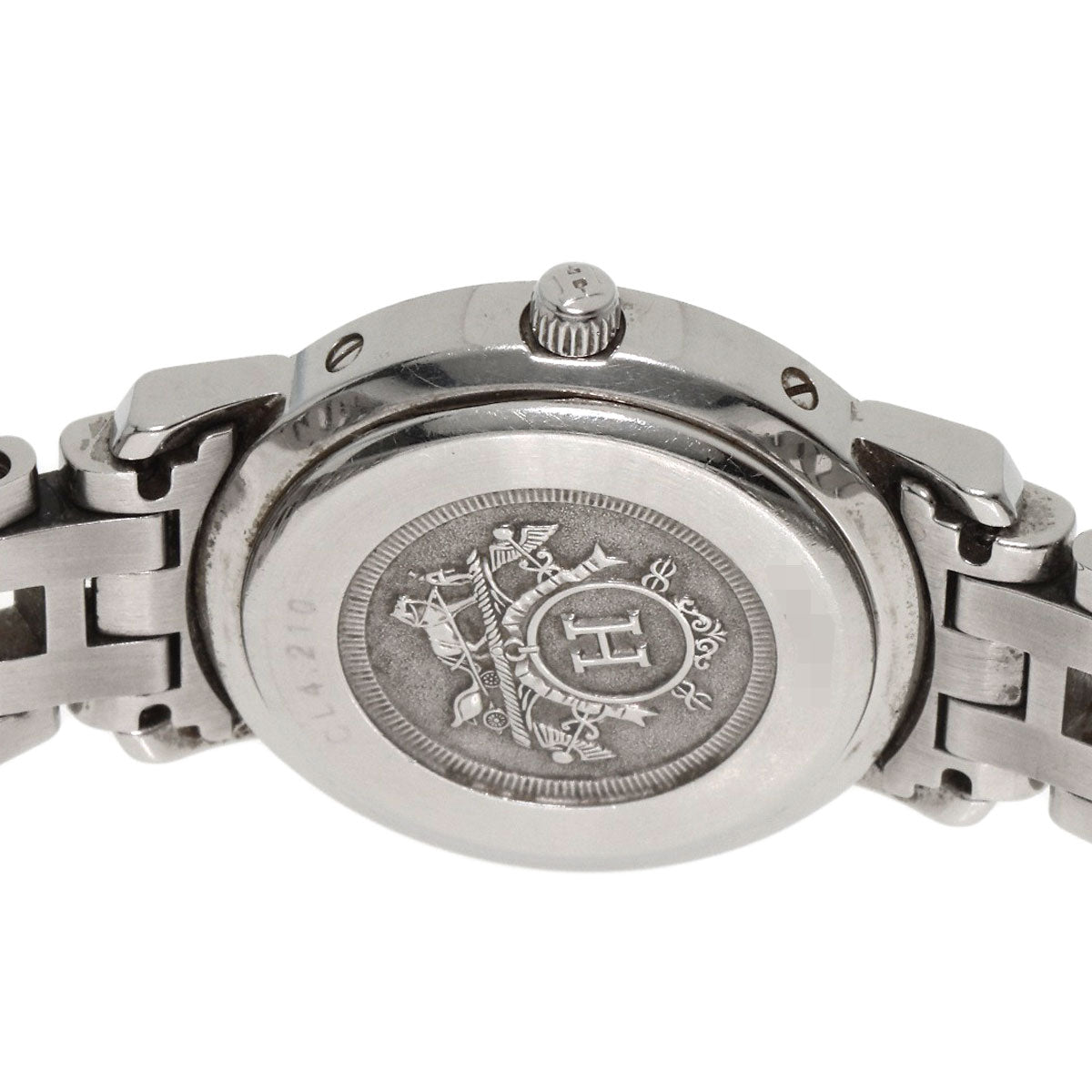 HERMES Watches Quartz CL4.210 Stainless Steel , Stainless Steel Silver Clipper white dial Women  d