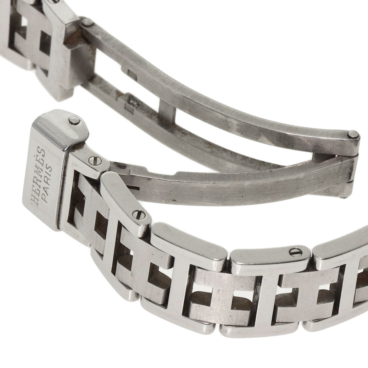 HERMES Watches Quartz CL4.210 Stainless Steel , Stainless Steel Silver Clipper white dial Women  d