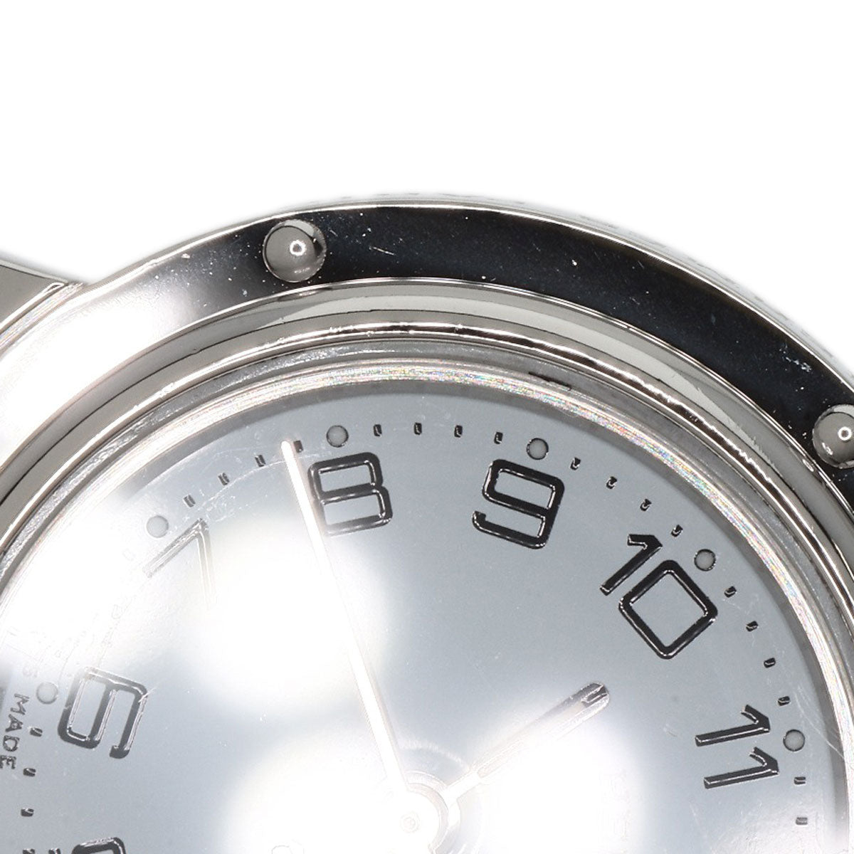 HERMES Watches Quartz CL4.210 Stainless Steel , Stainless Steel Silver Clipper white dial Women  d