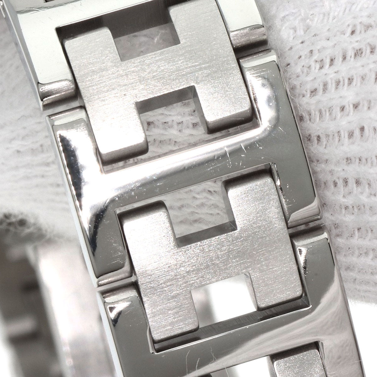 HERMES Watches Quartz CL4.210 Stainless Steel , Stainless Steel Silver Clipper white dial Women  d
