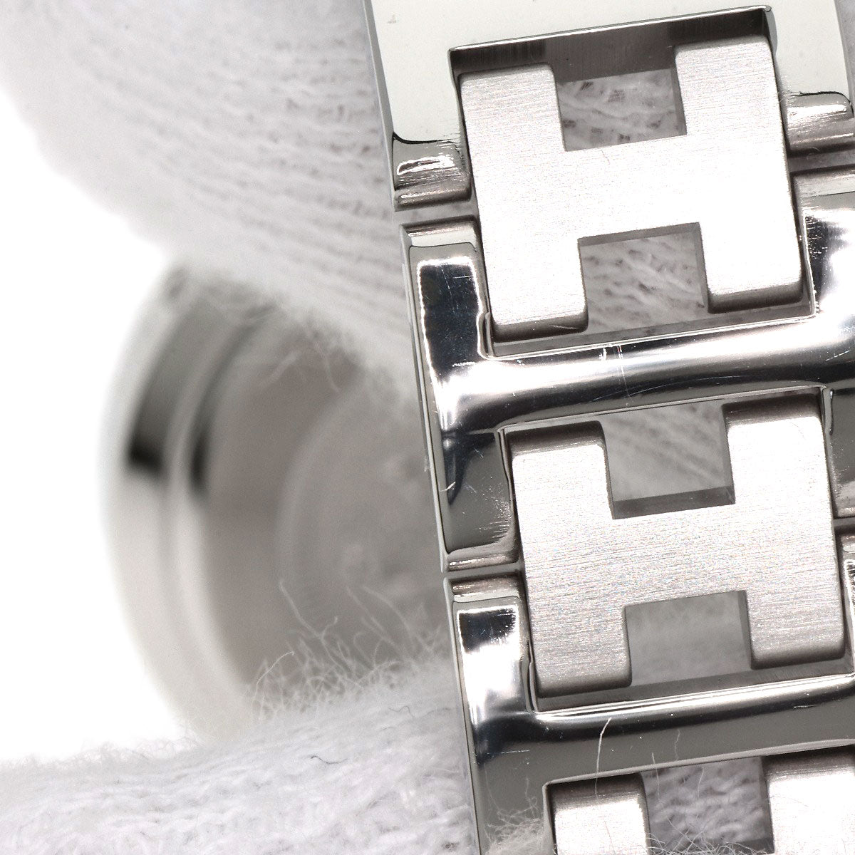 HERMES Watches Quartz CL4.210 Stainless Steel , Stainless Steel Silver Clipper white dial Women  d