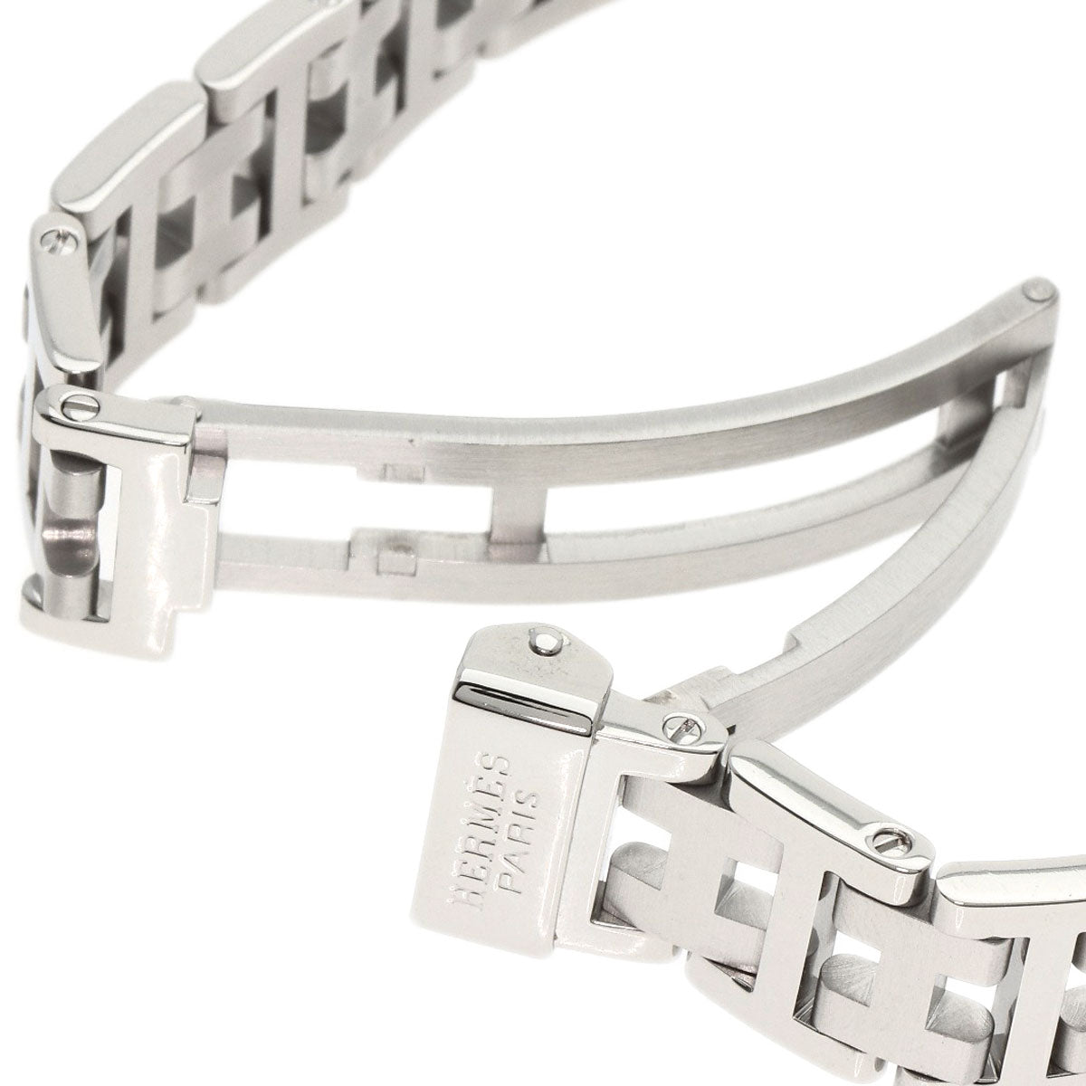 HERMES Watches Quartz CL4.210 Stainless Steel , Stainless Steel Silver Clipper white dial Women  d