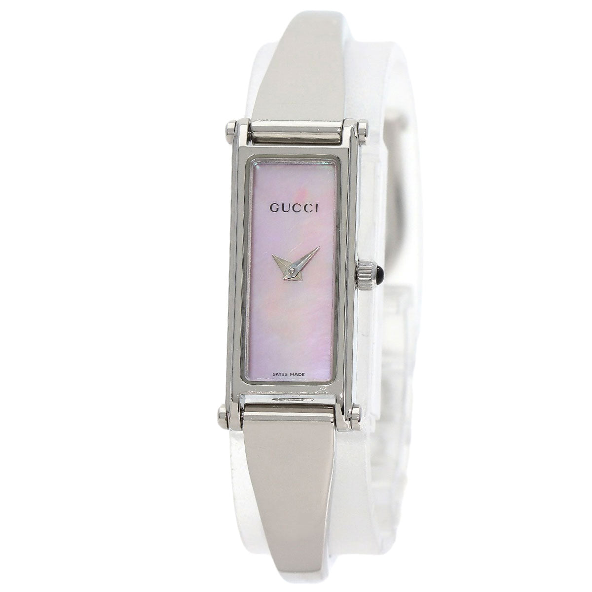 GUCCI Watches Quartz 1500L Stainless Steel Silver Square face Pink shell dial