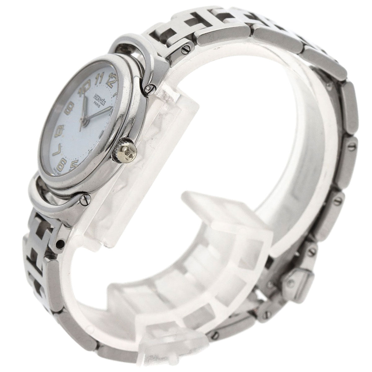 HERMES Watches Quartz PU2.210 Stainless Steel , Stainless Steel Silver Pullman blue dial Women  d