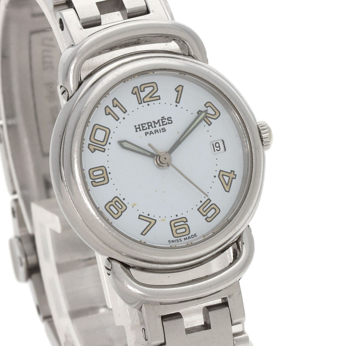 HERMES Watches Quartz PU2.210 Stainless Steel , Stainless Steel Silver Pullman blue dial Women  d