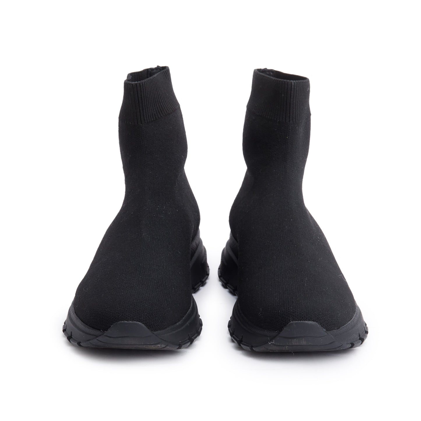 Prada Black Knit High-Top Sneakers, Size 35