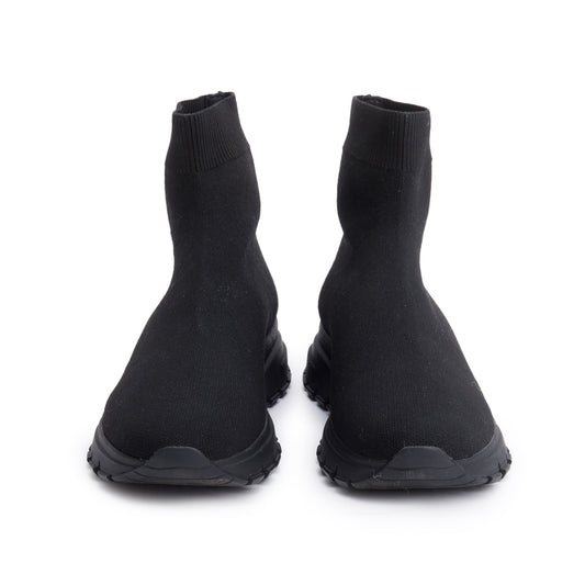 Prada Black Knit High-Top Sneakers, Size 35