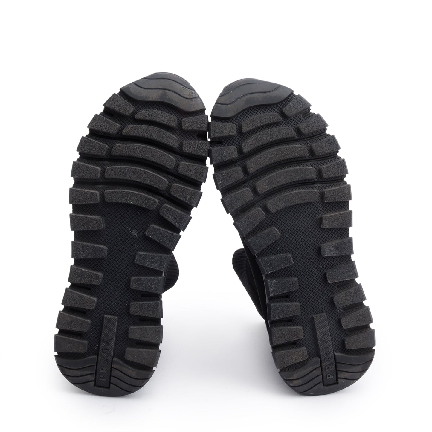 Prada Black Knit High-Top Sneakers, Size 35