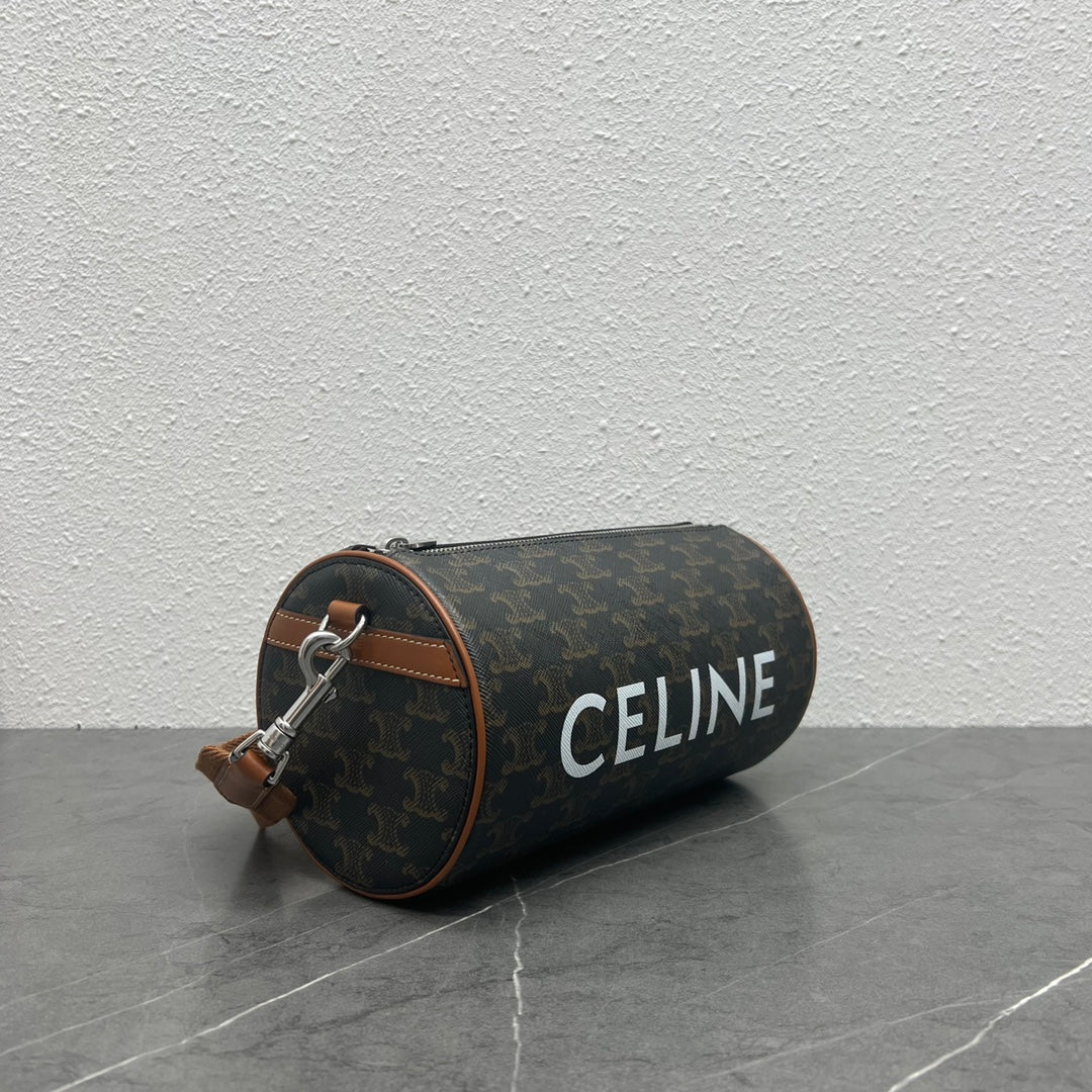 Top Quality Cylinder Bag In Triomphe Canvas Tan For Women 9in/22cm 110052EJF.04LI
