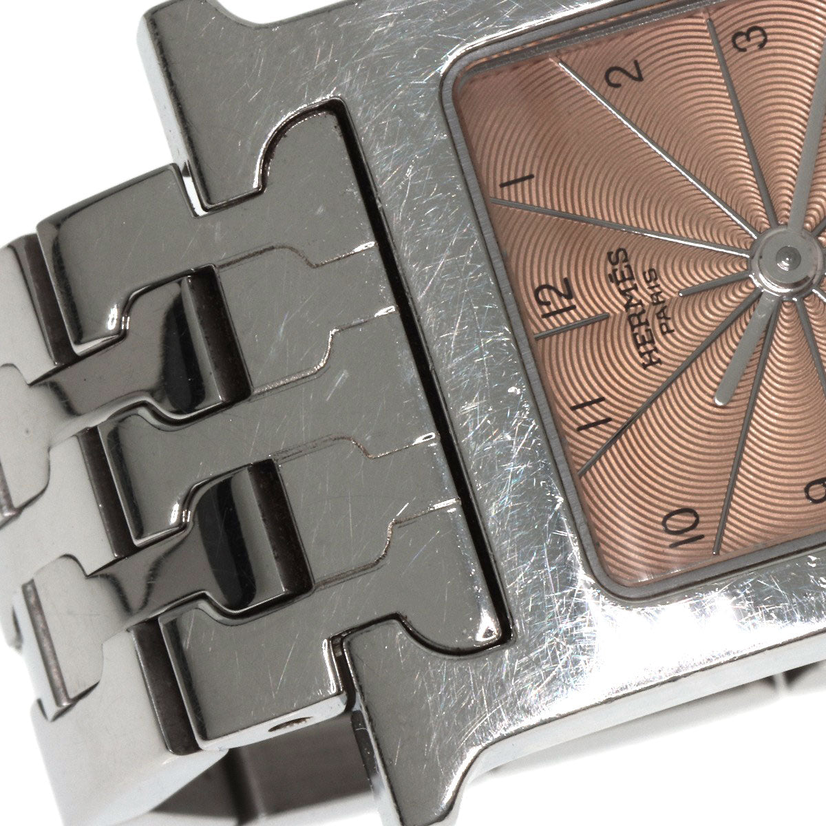 HERMES Watches Quartz HH1.210 Stainless Steel Silver H watch Orange dial Women  d