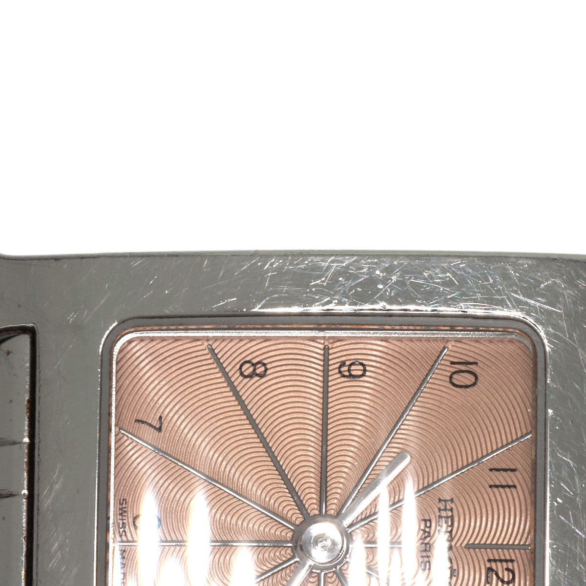 HERMES Watches Quartz HH1.210 Stainless Steel Silver H watch Orange dial Women  d