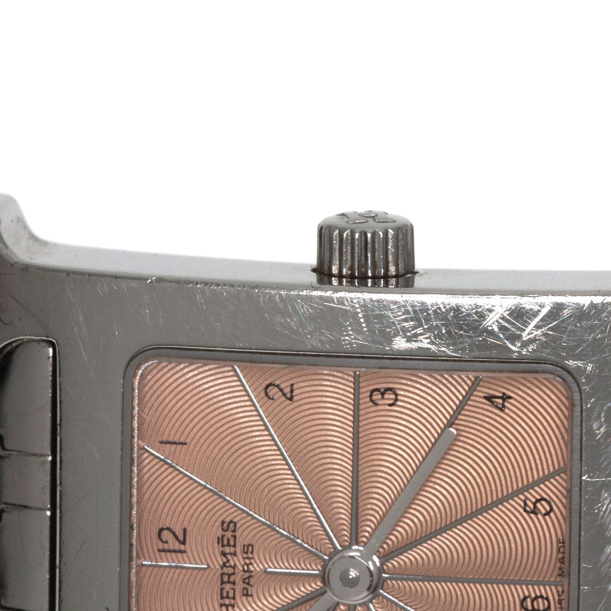 HERMES Watches Quartz HH1.210 Stainless Steel Silver H watch Orange dial Women  d