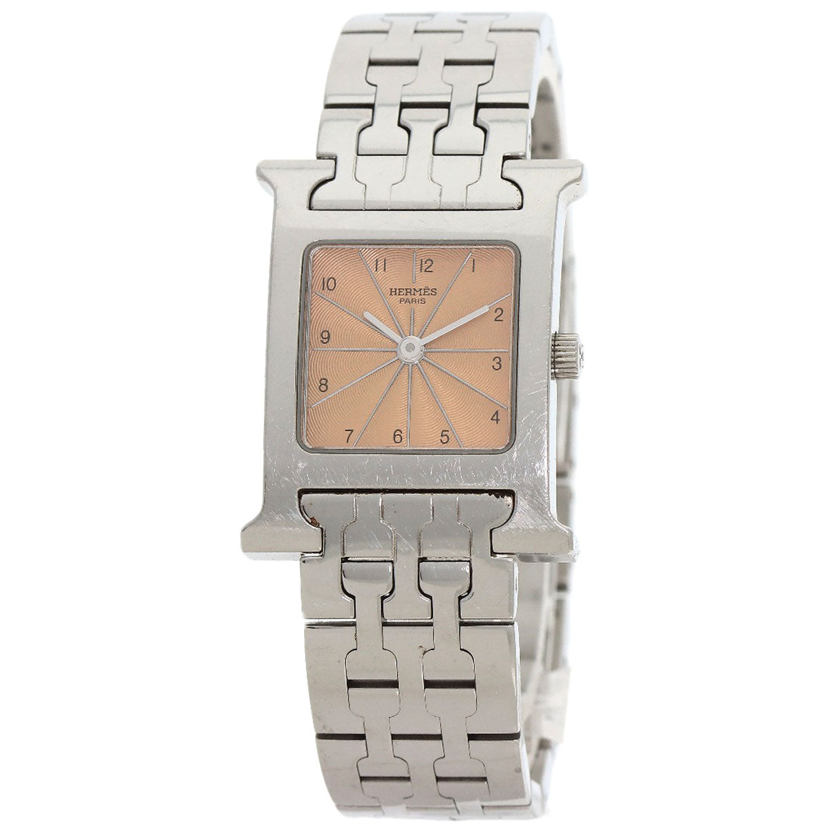 HERMES Watches Quartz HH1.210 Stainless Steel Silver H watch Orange dial Women  d
