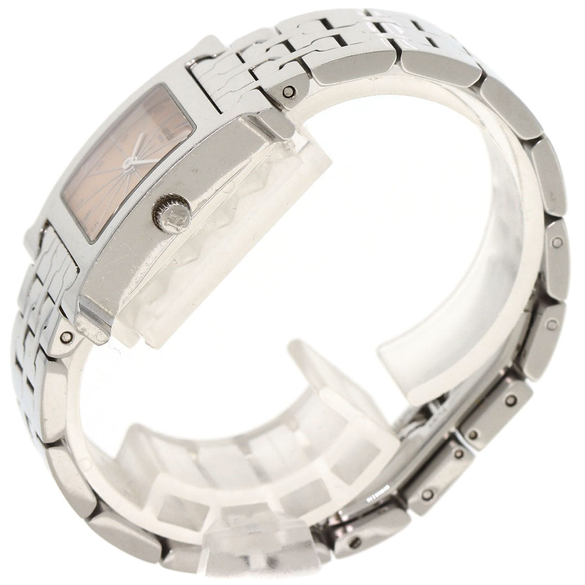HERMES Watches Quartz HH1.210 Stainless Steel Silver H watch Orange dial Women  d