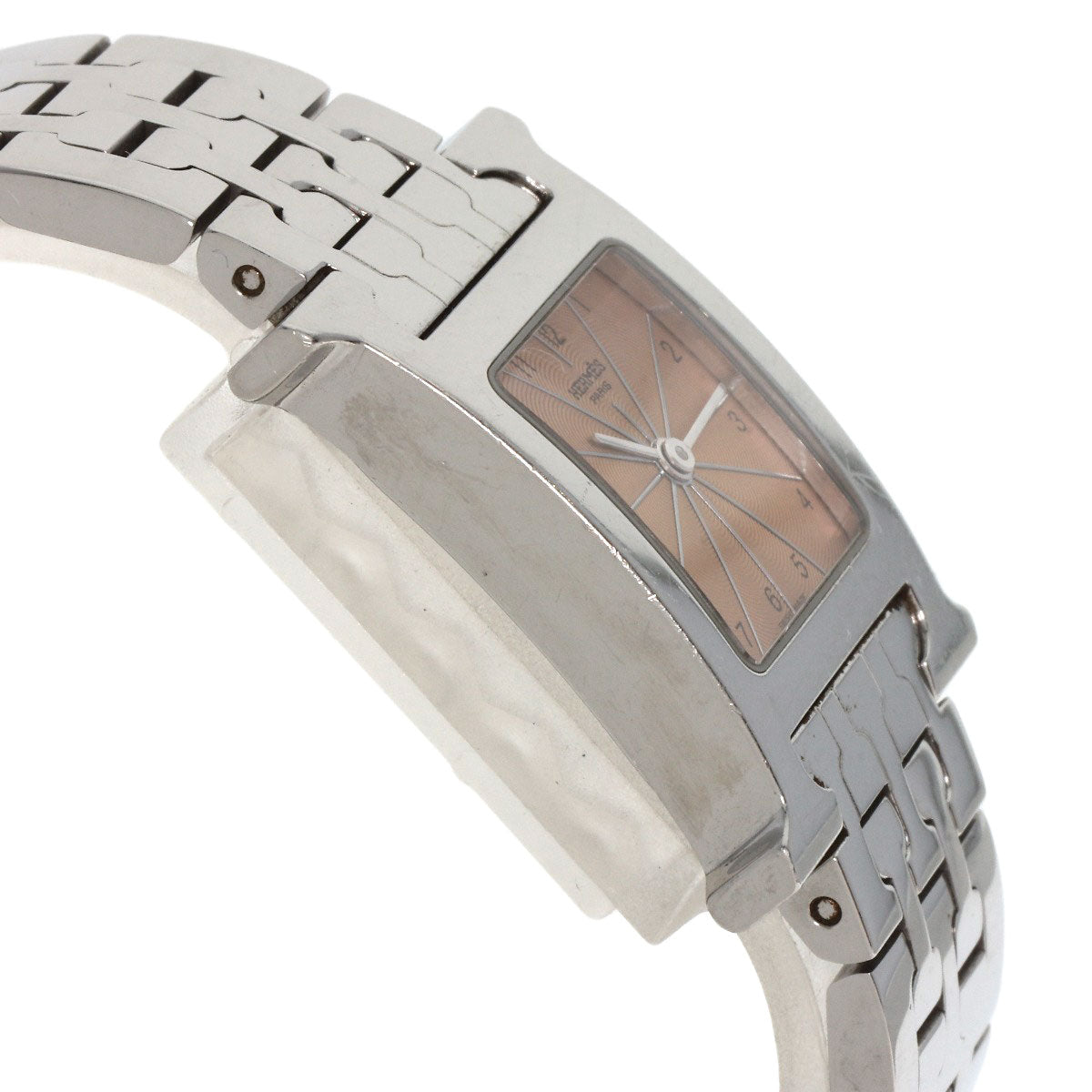 HERMES Watches Quartz HH1.210 Stainless Steel Silver H watch Orange dial Women  d