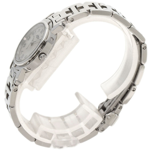 HERMES Watches Quartz CL4.210 Stainless Steel , Stainless Steel Silver Clipper Nacre White shell dial Women  d