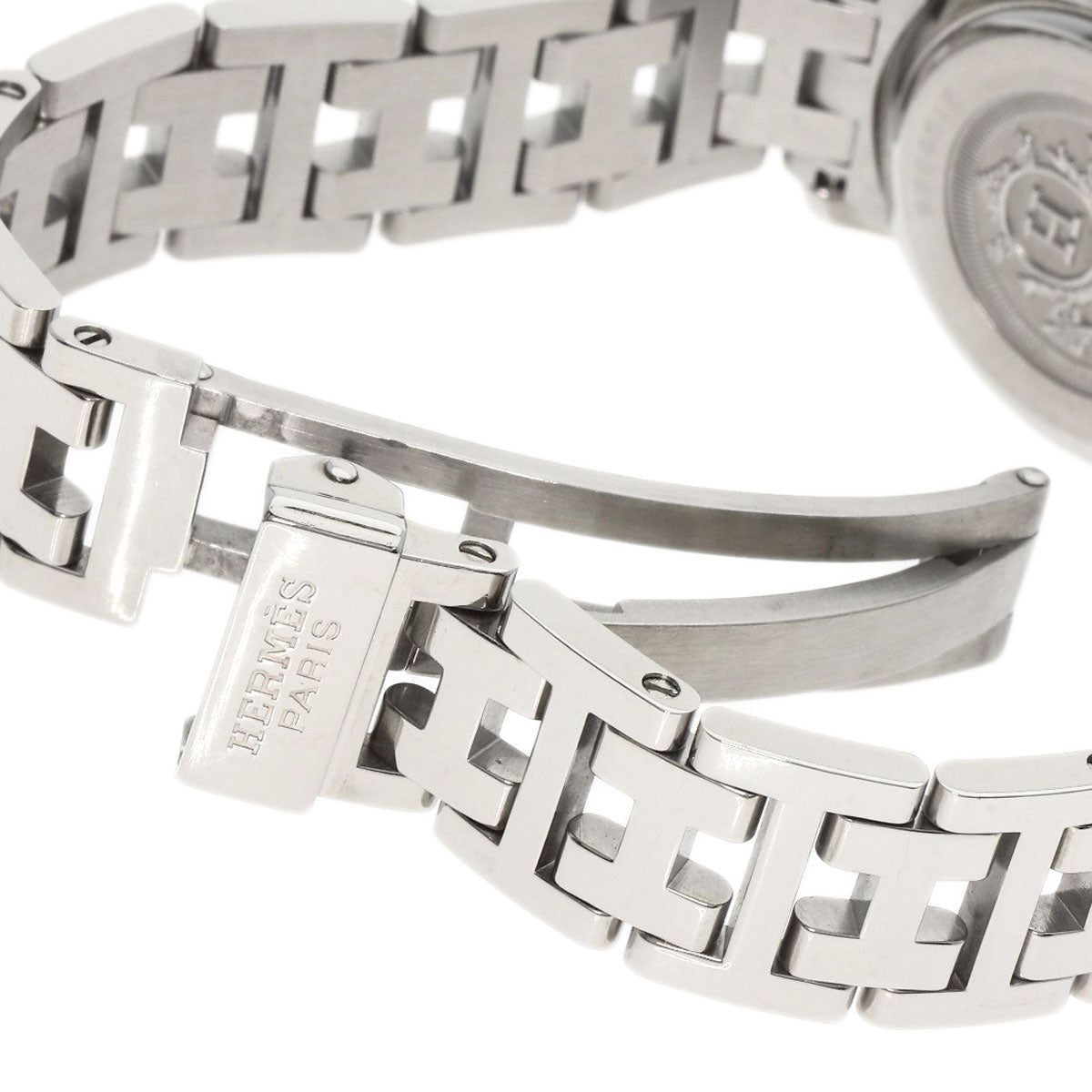 HERMES Watches Quartz CL4.210 Stainless Steel , Stainless Steel Silver Clipper Nacre White shell dial Women  d