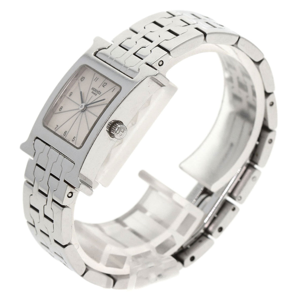 HERMES Watches Quartz HH1.210 Stainless Steel , Stainless Steel Silver H watch Silver dial Women  d
