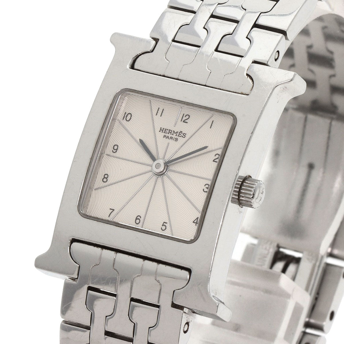HERMES Watches Quartz HH1.210 Stainless Steel , Stainless Steel Silver H watch Silver dial Women  d