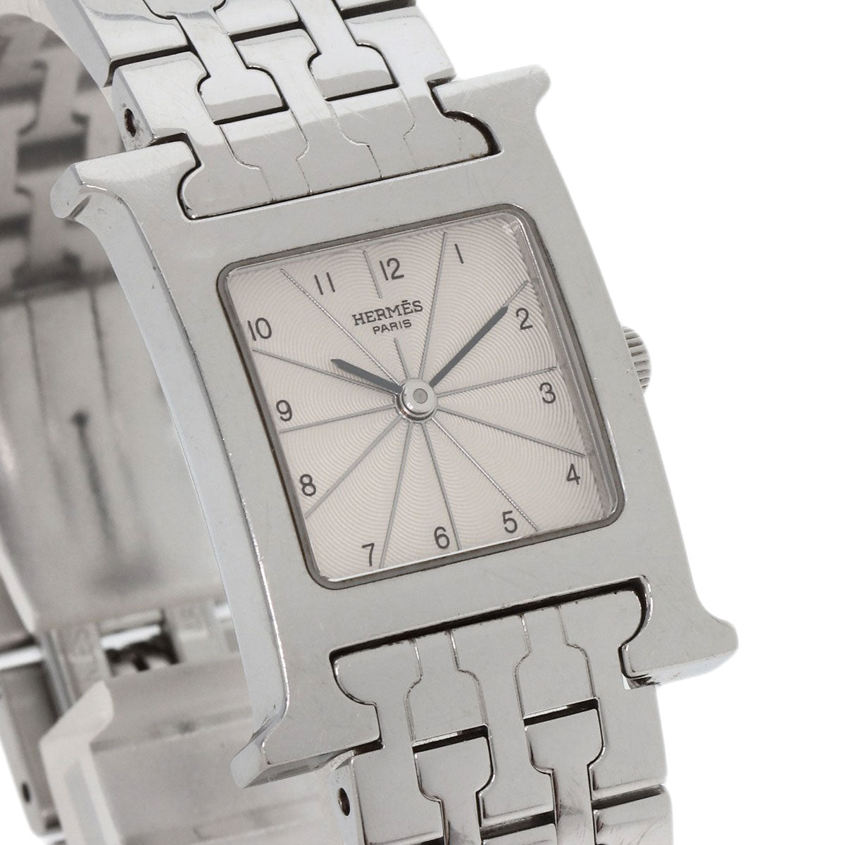 HERMES Watches Quartz HH1.210 Stainless Steel , Stainless Steel Silver H watch Silver dial Women  d
