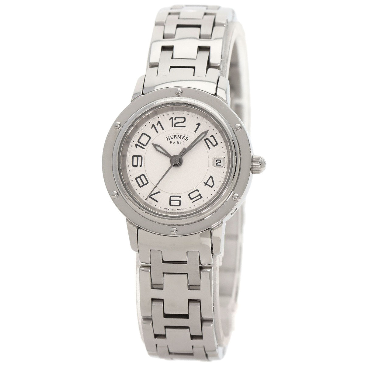 HERMES Watches Quartz CP1.210 Stainless Steel , Stainless Steel Silver Clipper Classic Silver dial Women  d