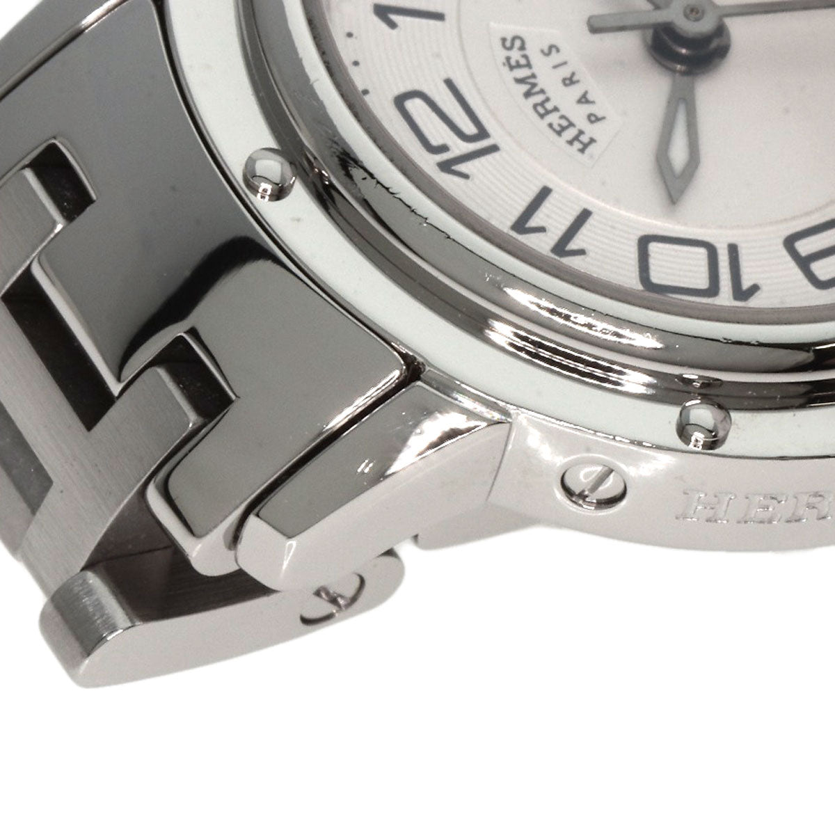 HERMES Watches Quartz CP1.210 Stainless Steel , Stainless Steel Silver Clipper Classic Silver dial Women  d