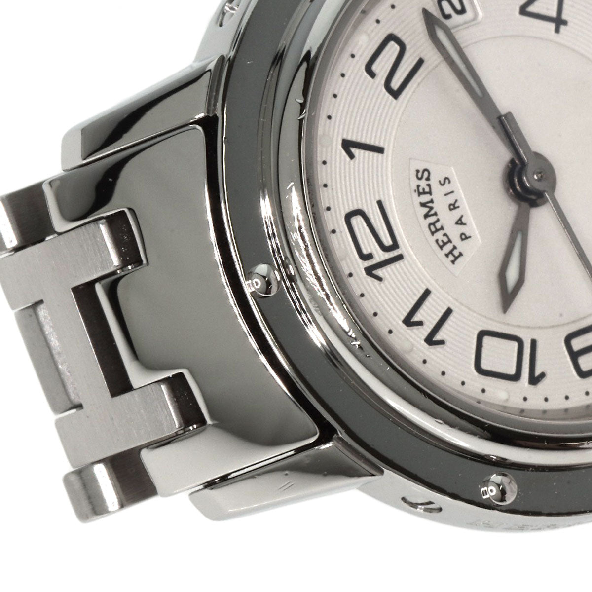 HERMES Watches Quartz CP1.210 Stainless Steel , Stainless Steel Silver Clipper Classic Silver dial Women  d