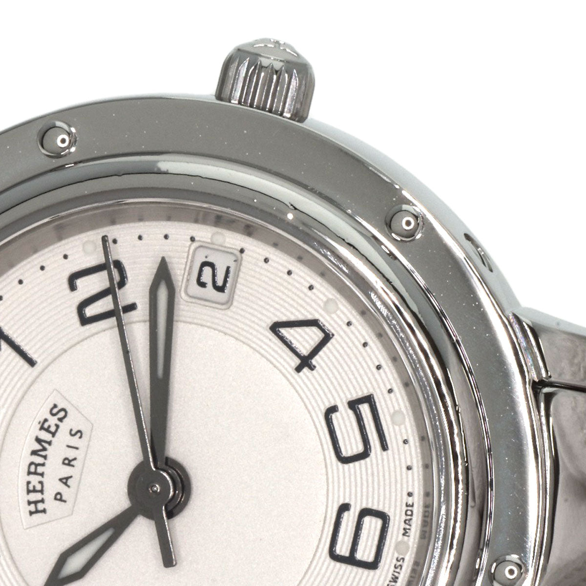 HERMES Watches Quartz CP1.210 Stainless Steel , Stainless Steel Silver Clipper Classic Silver dial Women  d