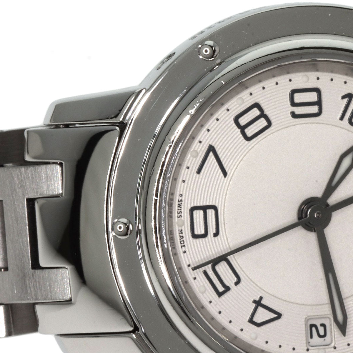 HERMES Watches Quartz CP1.210 Stainless Steel , Stainless Steel Silver Clipper Classic Silver dial Women  d
