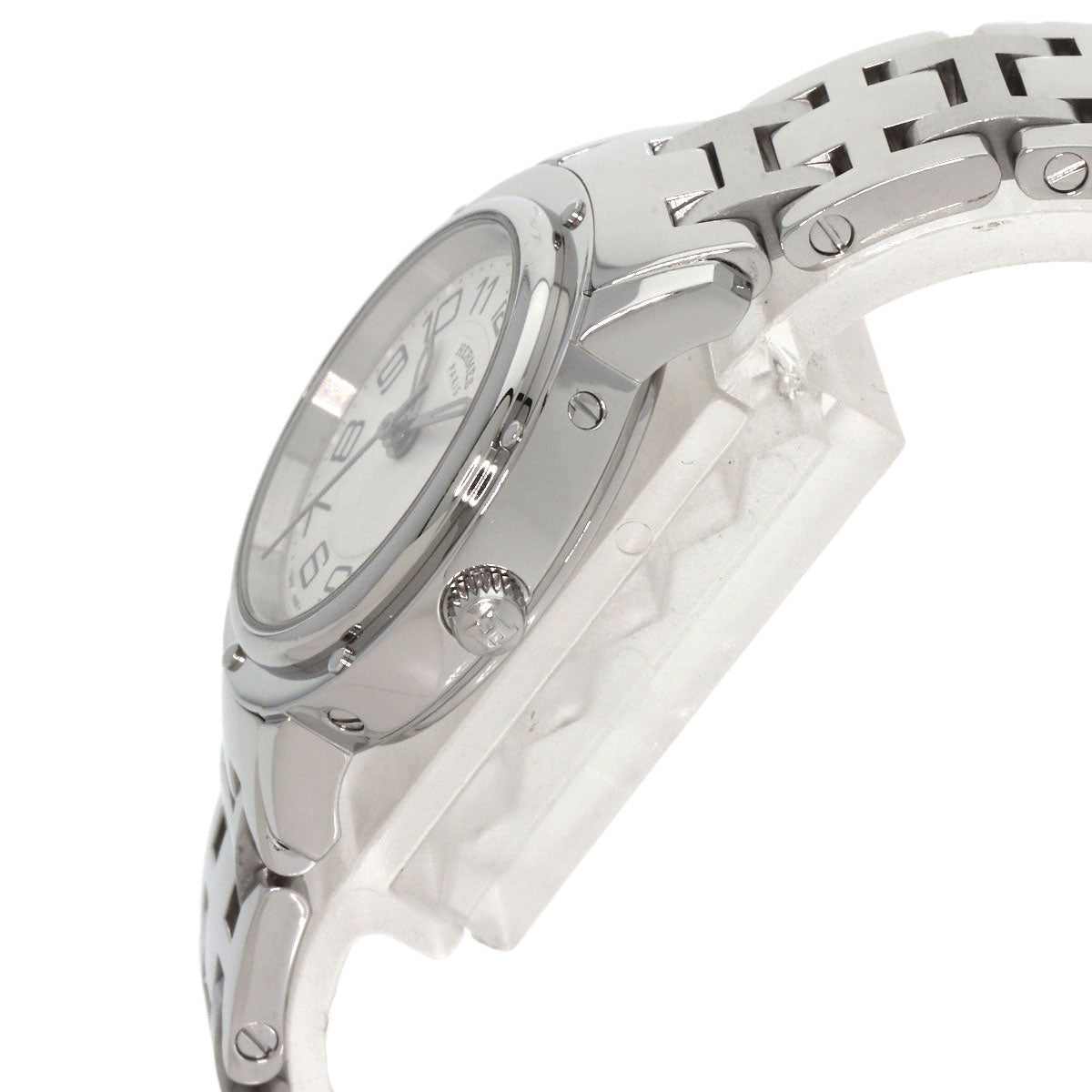 HERMES Watches Quartz CP1.210 Stainless Steel , Stainless Steel Silver Clipper Classic Silver dial Women  d