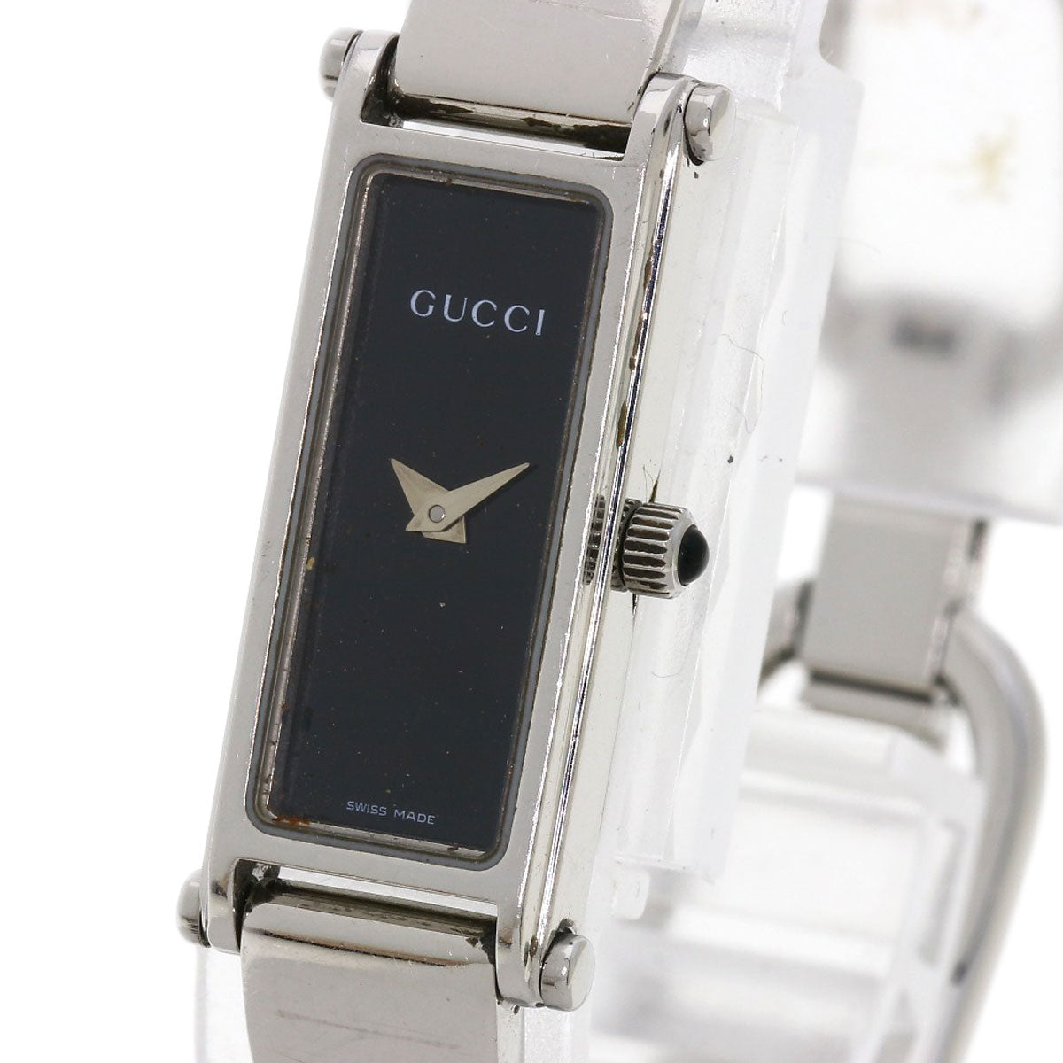GUCCI Watches Quartz Stainless Steel , Stainless Steel Silver 1500L black dial Women  d
