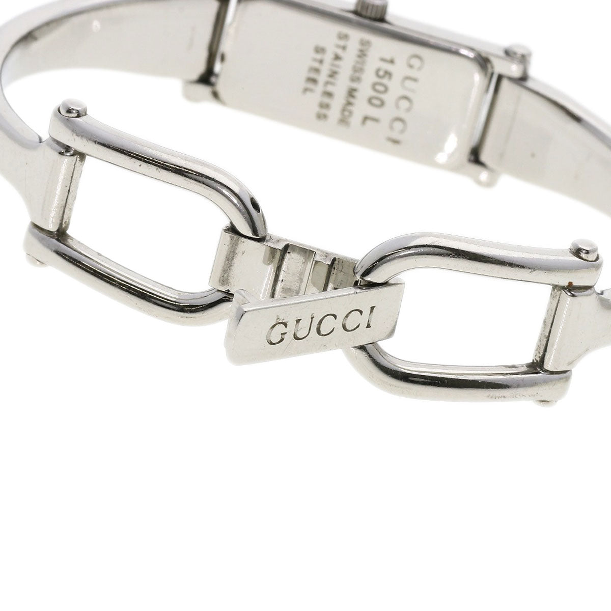 GUCCI Watches Quartz Stainless Steel , Stainless Steel Silver 1500L black dial Women  d