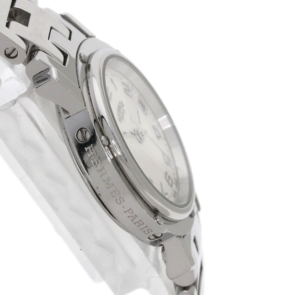 HERMES Watches Quartz CL4.210 Stainless Steel , Stainless Steel Silver Clipper Nacre White shell dial Women  d