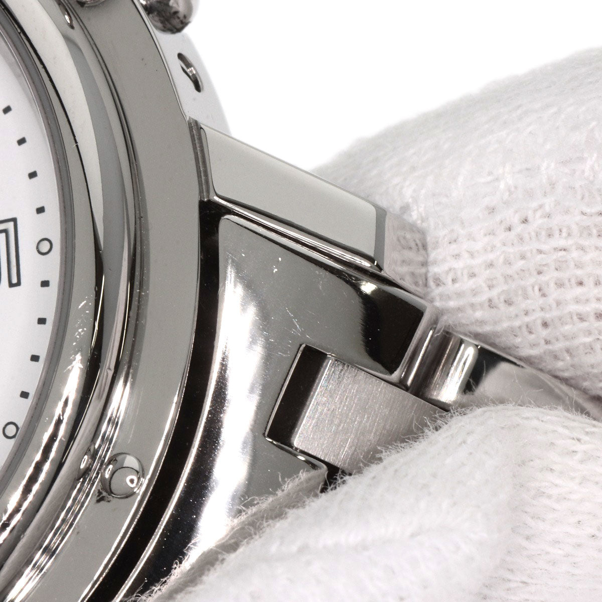 HERMES Watches Quartz CL1.910 Stainless Steel , Stainless Steel Silver Clipper Chronograph white dial mens  d