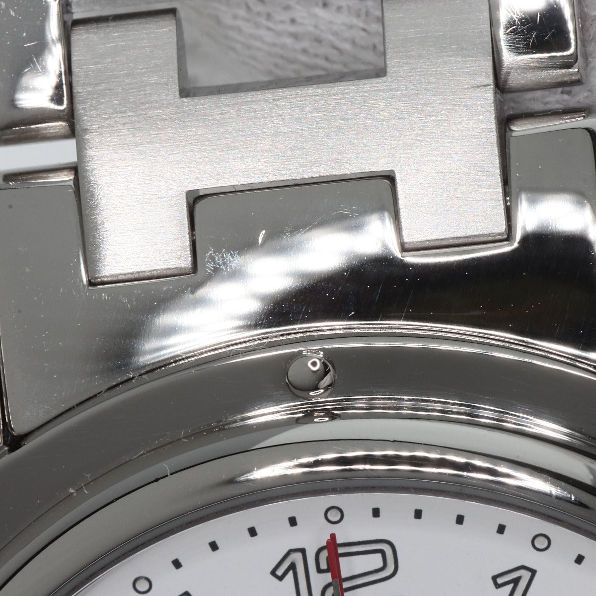 HERMES Watches Quartz CL1.910 Stainless Steel , Stainless Steel Silver Clipper Chronograph white dial mens  d
