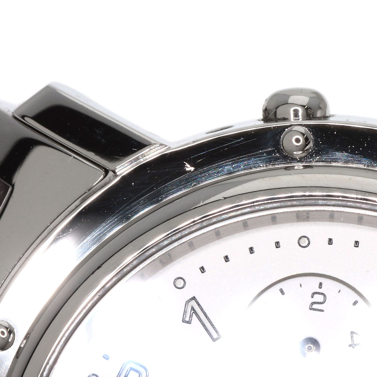 HERMES Watches Quartz CL1.910 Stainless Steel , Stainless Steel Silver Clipper Chronograph white dial mens  d